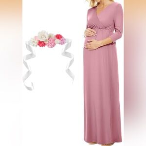 Mauve Plus Size Maternity Dress (NO SASH!)
